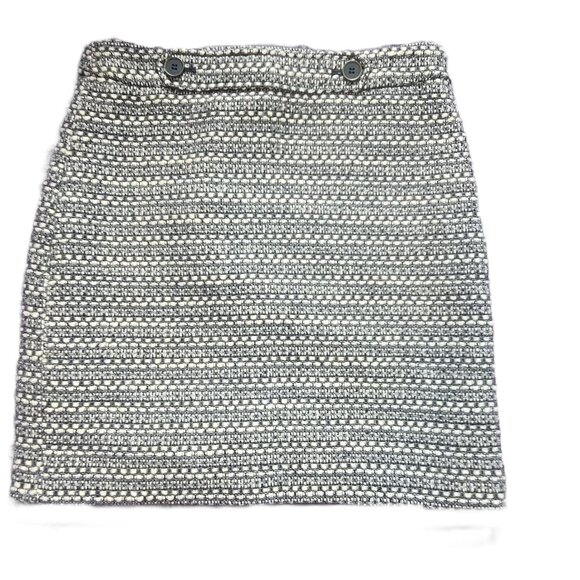 LOFT Black White and Gray Tweed Pattern Mini Skirt size 4 - Picture 1 of 11